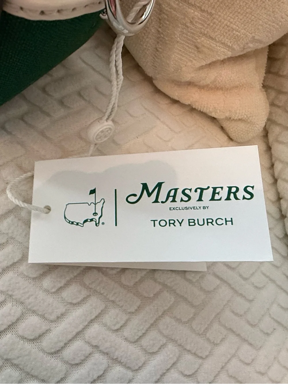 Masters Green and White Crossbody Bag by Tory Burch, and the Masters.
